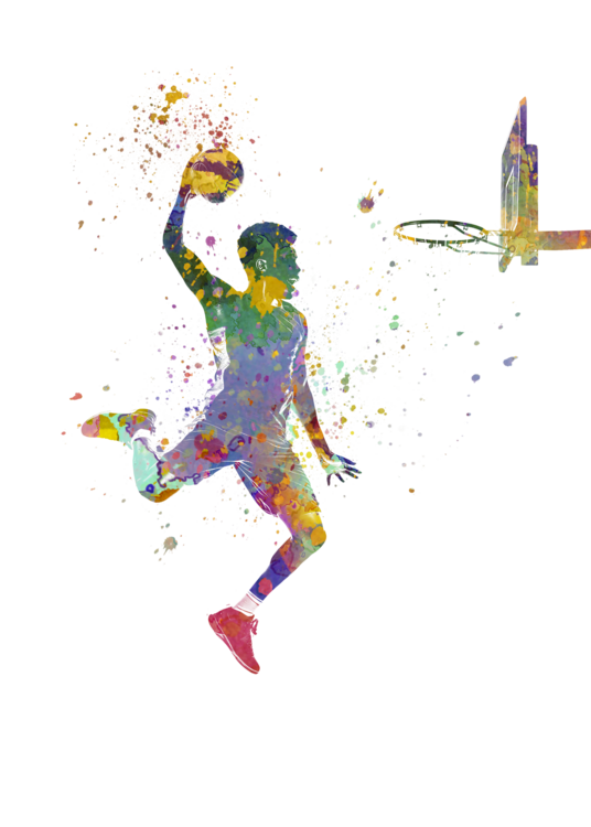 T-shirt Basketball player in watercolor