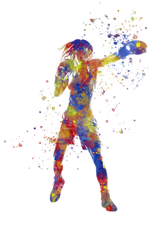 T-shirt watercolor boxing match