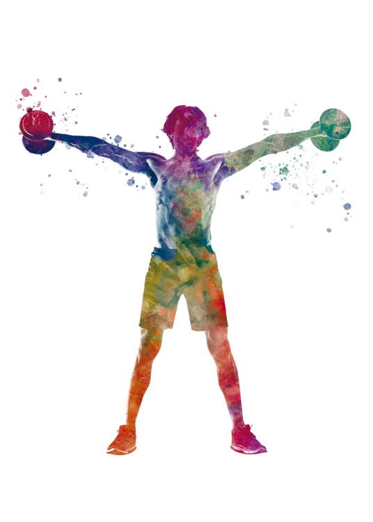 T-shirt Fitness exercise in watercolor