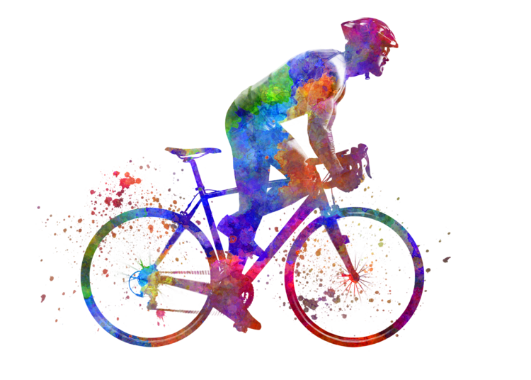 T-shirt cyclist in watercolor