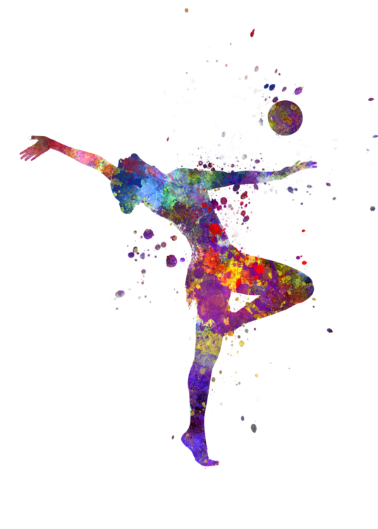 T-shirt Watercolor rhythmic gymnastics exercise