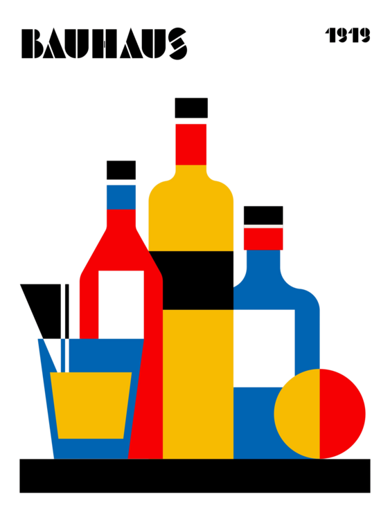 T-shirt Bauhaus Wine Print