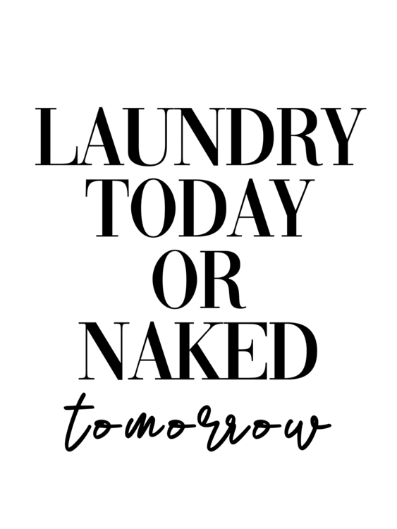 T-shirt Laundry today or naked tomorrow