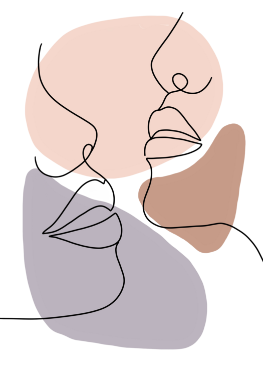 T-shirt Woman face line