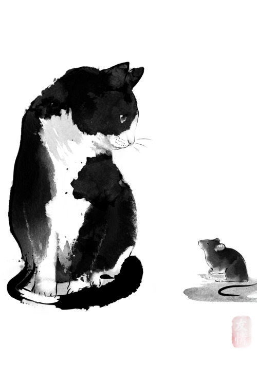 T-shirt The Cat and the Little Mouse