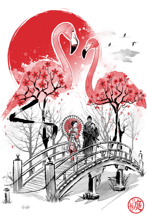 T-shirt Flamingo Garden