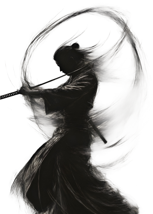 T-shirt shadow samurai