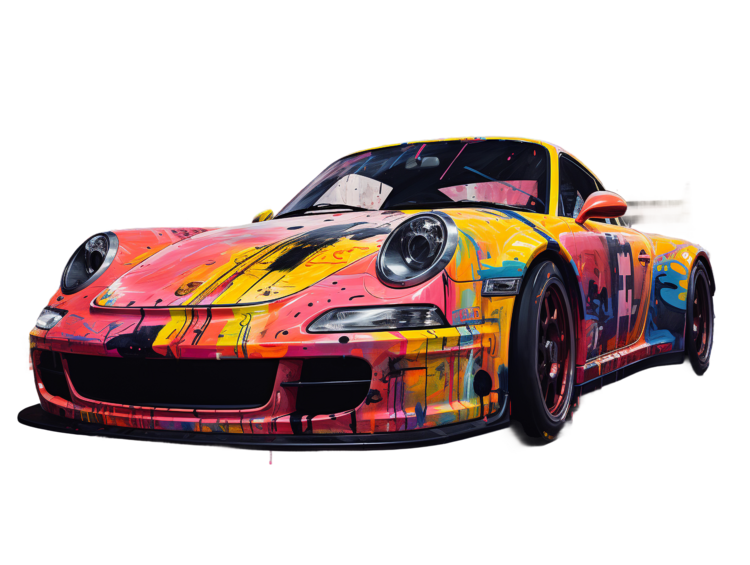 T-shirt 911 car Graffiti Style