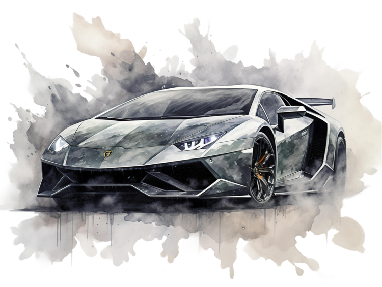 T-shirt Grey Car Lamborghini