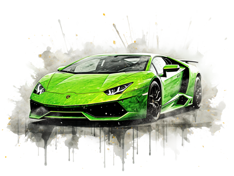 T-shirt Green Sport Car Lamborghini