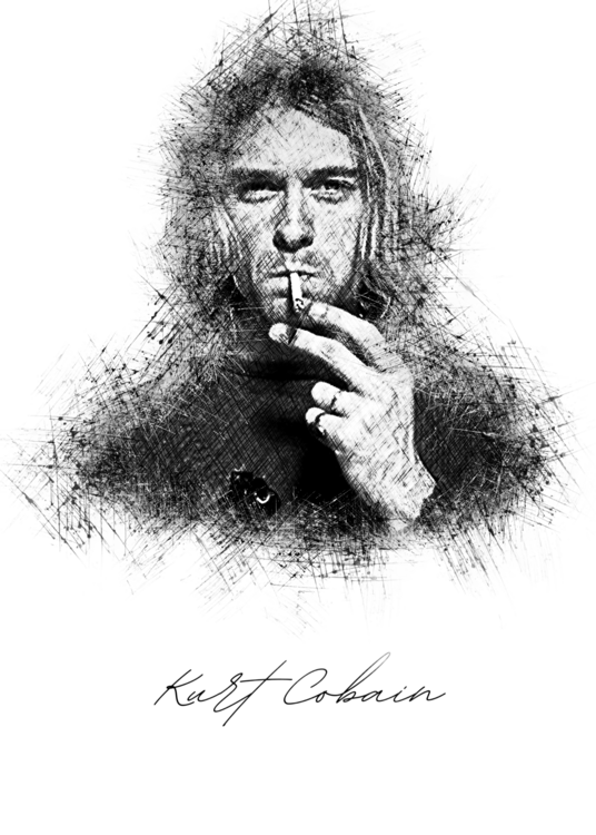 Póló K. Cobain Sketch