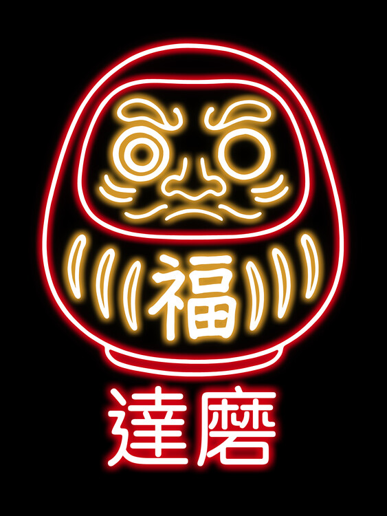 Poster Neon Daruma