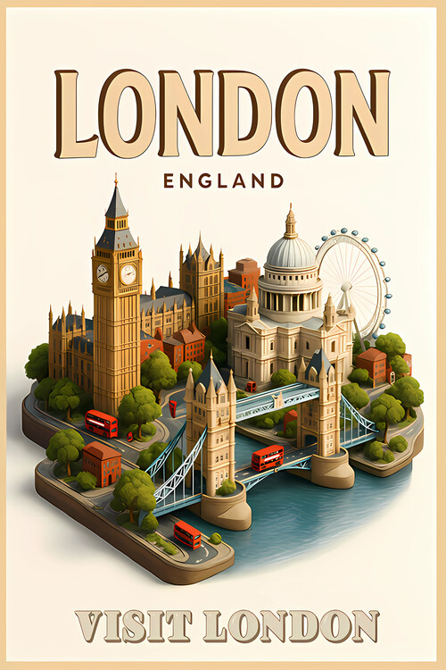 Plakát Londo 3D  travel