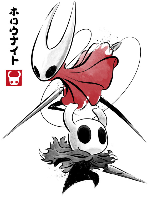 Poster Hollow Knight sumi e