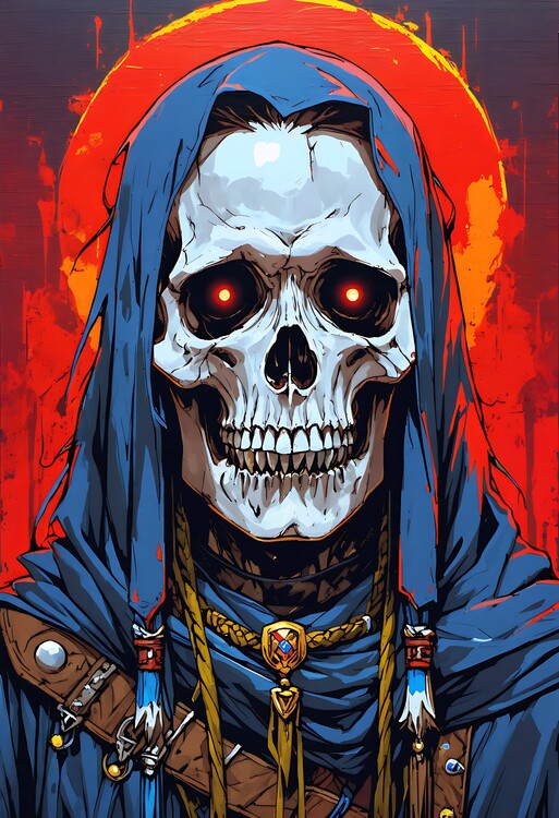 Плакат skeleton of an old Indian shaman