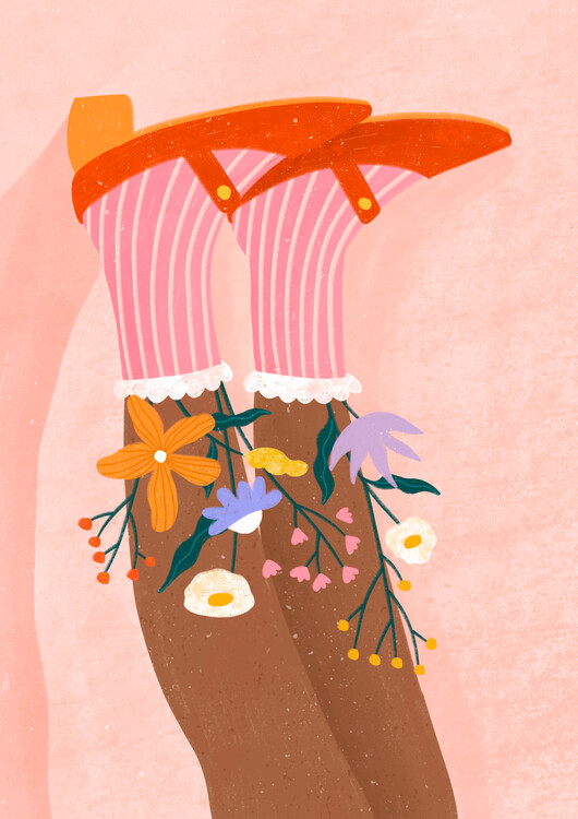 Levně Plakát, Obraz - Floral Socks, Bea Muller, 30 × 40 cm