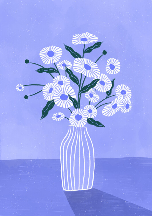 Levně Plakát, Obraz - Flowers In Blue, Bea Muller, 30 × 40 cm