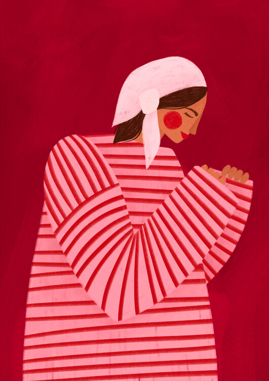 Levně Plakát, Obraz - The Woman With the Red Stripes, Bea Muller, 30 × 40 cm