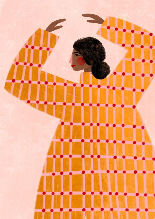Poster The Woman With the Checked Dress