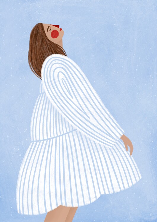 Levně Plakát, Obraz - The Woman With the Blue Stripes, Bea Muller, 30 × 40 cm