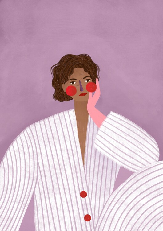 Levně Plakát, Obraz - The Woman With the Pink Glove, Bea Muller, 30 × 40 cm