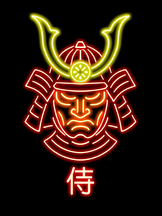 Poster Neon Samurai