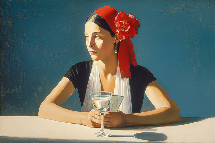 Poster The Fortune Teller inspired by Edward Hopper