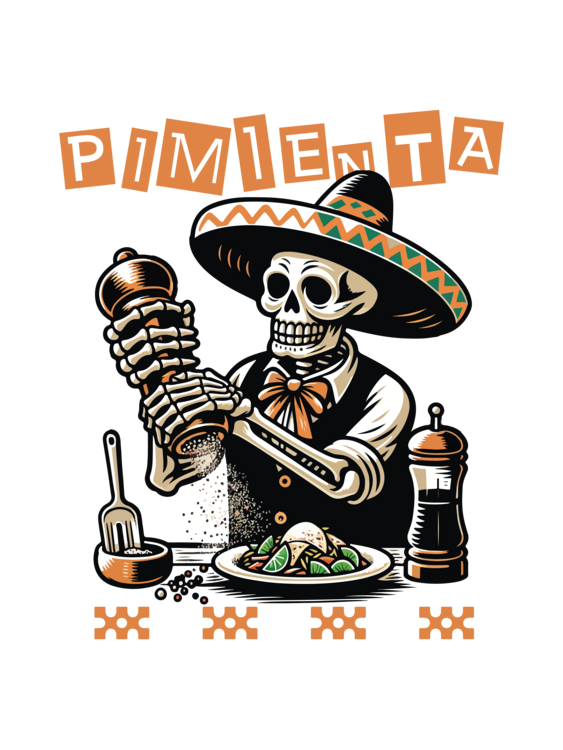 T-shirt Mexican chili skeleton