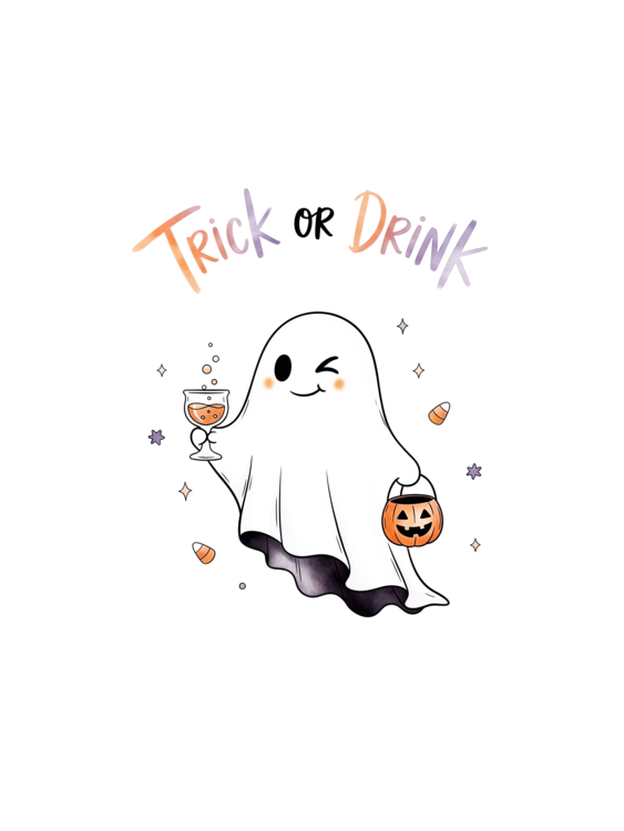 T-shirt Trick or Drink Ghost Halloween