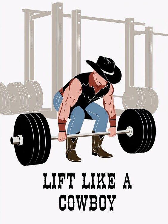 Póster Lift Like a Cowboy