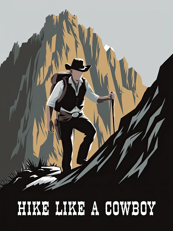 Slika na platnu Hike Like a Cowboy
