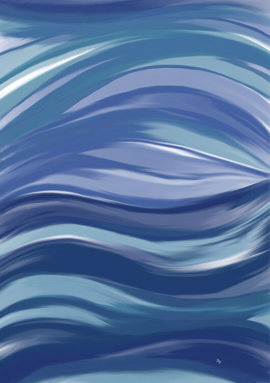 Плакат Blue Paint Waves