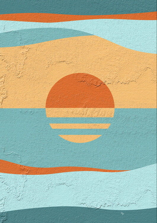 Poster Colorful Retro Sunset