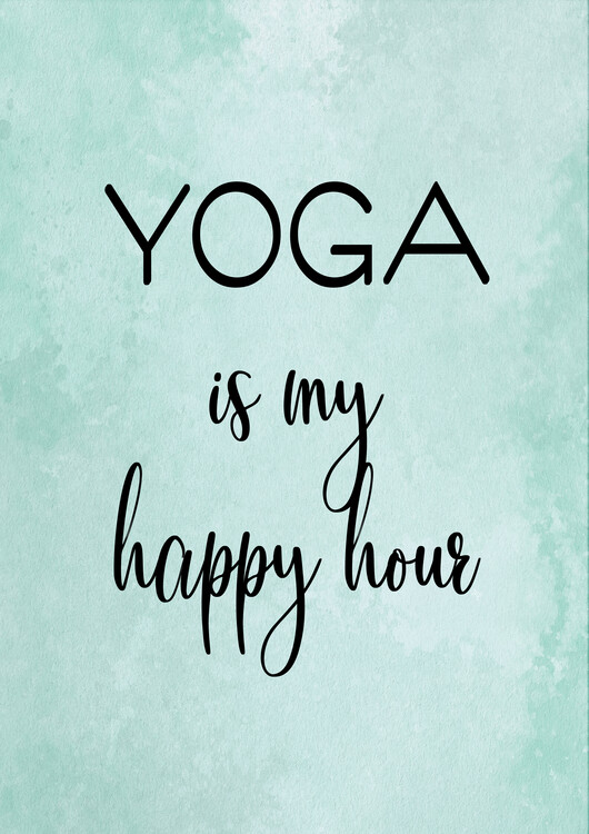 Poster Yoga Happy Hour Quote typography