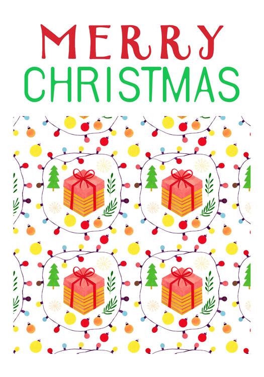 Плакат Gifts and Lights on White Snow · by Fabiana Chiarelli