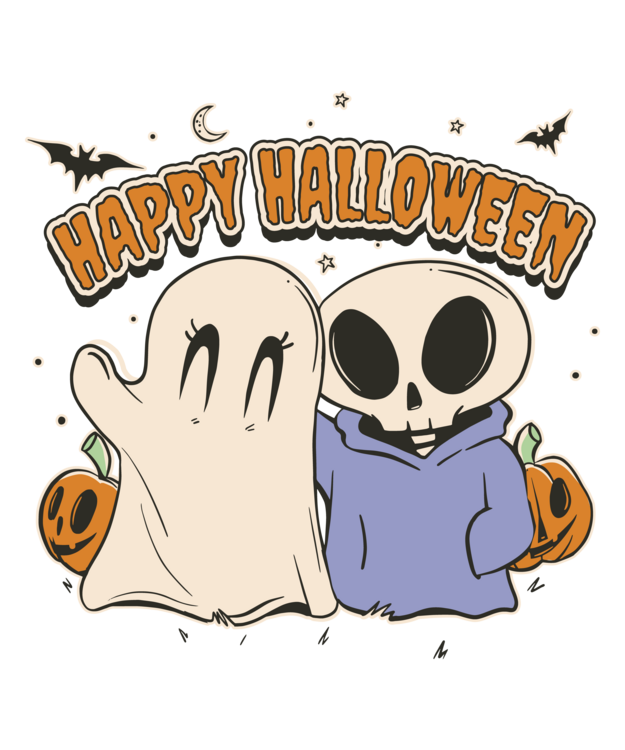 T-shirt Ghost and Skeleton Halloween