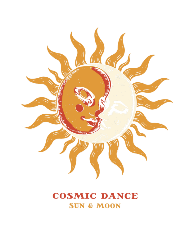 T-shirt Cosmic Dance Sun and Moon