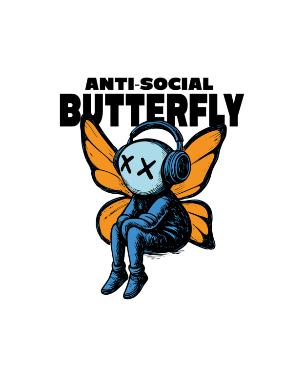 T-shirt Blue Figure with Orange Wings