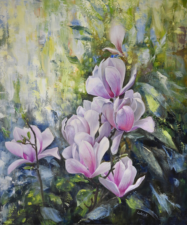 Poster Spring Magnolias - from Original Oil Painting by Lukian