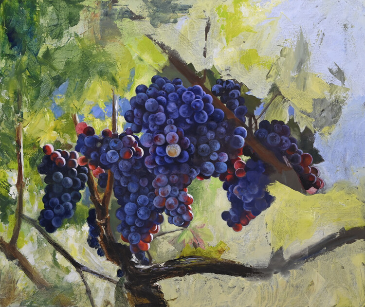Poster Black Grapes - from Original Oil Painting by Lukian
