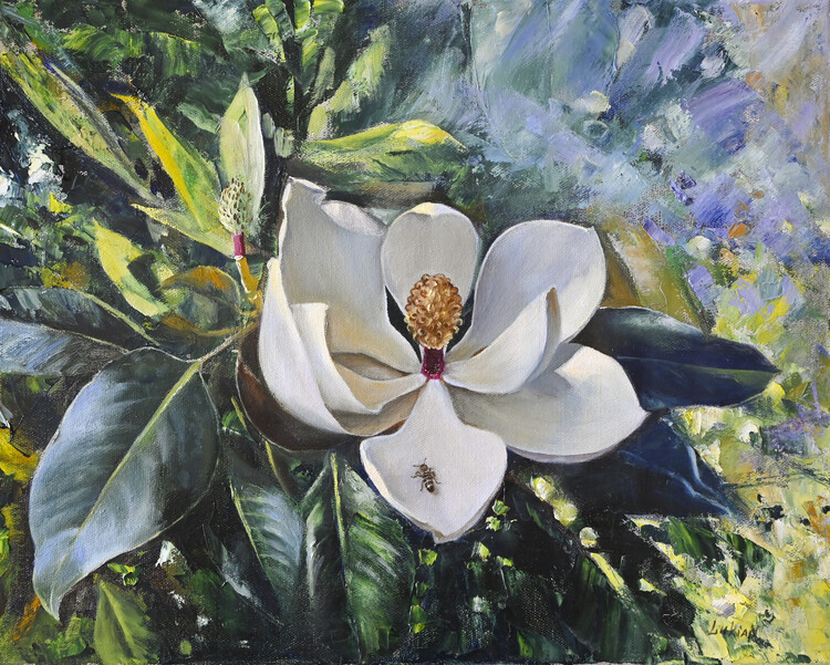 Poster Magnolia - from Original Oil Painting by Lukian
