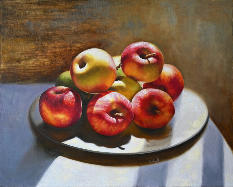 Poster Apples in the Light - from Original Oil Painting by Lukian
