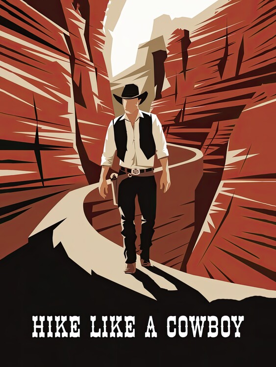 Póster Hike Like a Cowboy