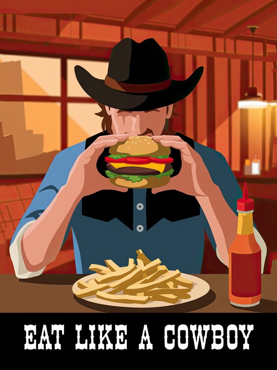 Картината върху платно Eat Like A Cowboy