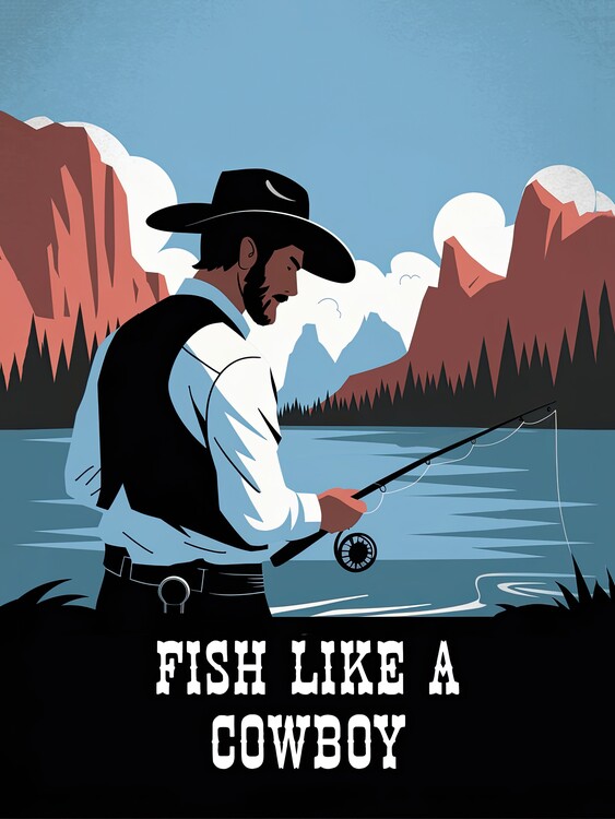 Póster Fish Like A Cowboy