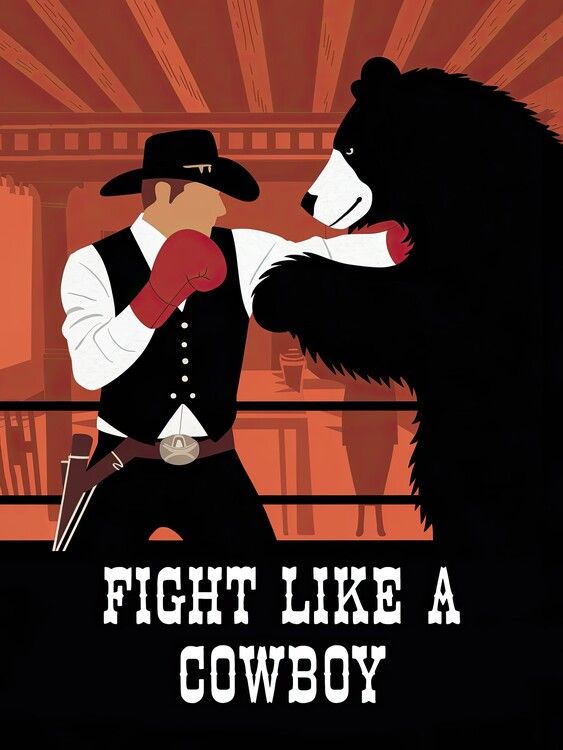 Плакат Fight Like A Cowboy