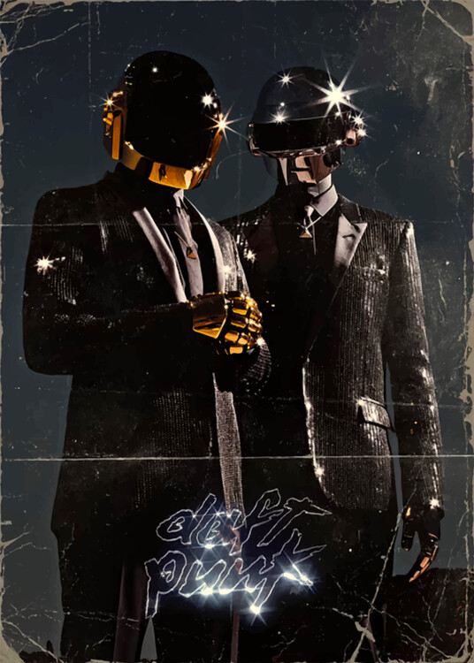 Poster Vintage Album Cover Doft Punk Music Popular Poster