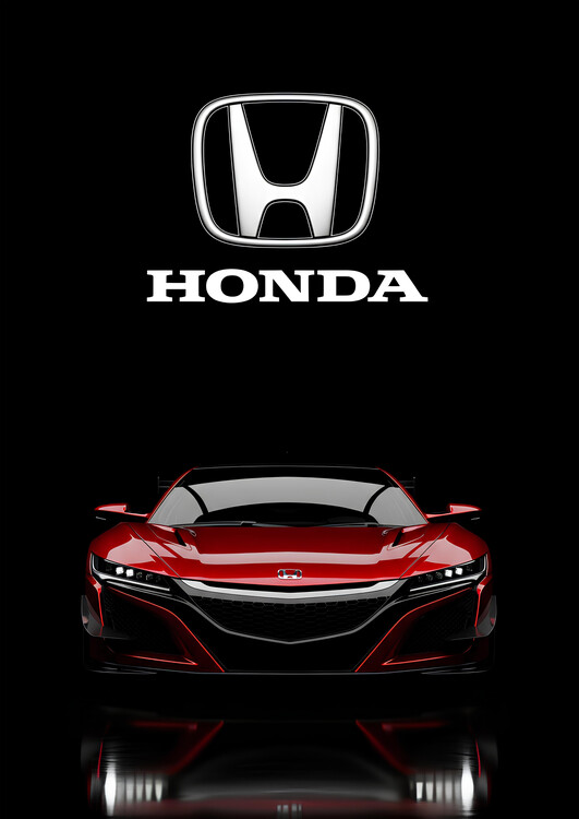 Poster Honda NSX - Front View with Logo on Black