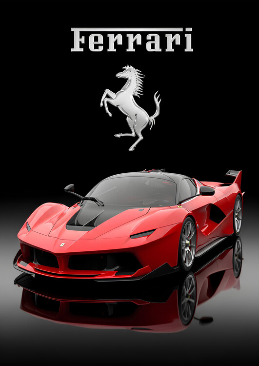 Plakát Ferrari FXX K - Red Track Hypercar with Prancing Horse