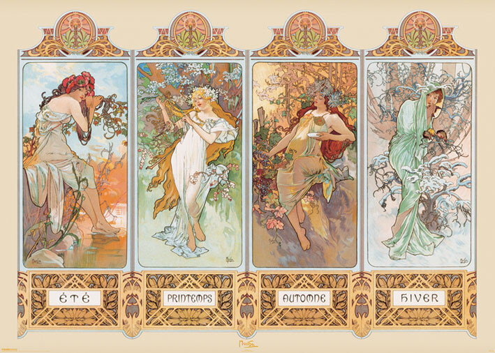 Poster Alfons Mucha - Four Seasons
